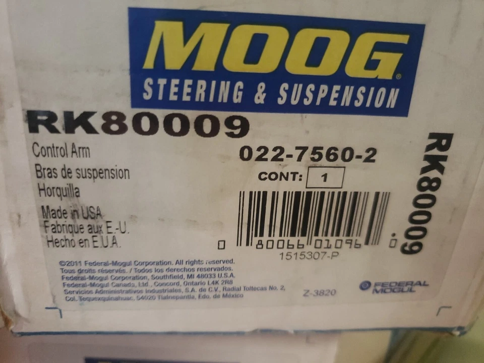 Conjunto de brazo de control de suspensión y rótula Moog para Ford Windstar 99-03 Foto 1 de 1