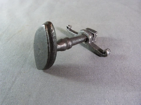 Antique wrought iron door handle with latch, lock and hinge Cover