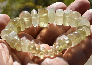 Bracciale vetro deserto libico-28 perle-274 ct-meteorite tectite-impatto asteroide - Foto 1 di 10