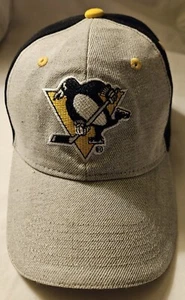 NHL Hockey Pittsburgh Penguins Gorra Sombrero Negro Gris Claro Asociado Marca Premium - Imagen 1 de 9