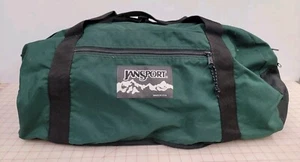 Jansport Made in the USA Large Green Black Duffle Duffel Bag Shoulder Strap - Picture 1 of 7