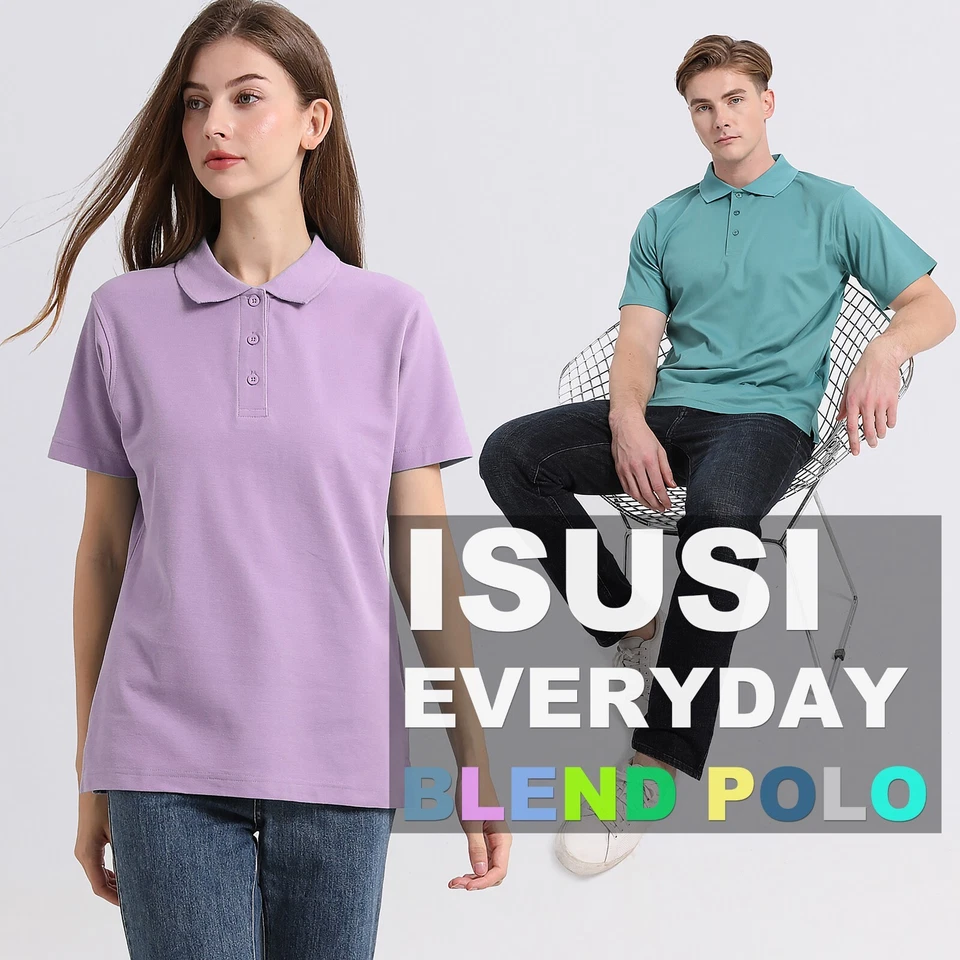 Ladies Plain Polo Shirt, Solid Colour Cotton Blend, UPF 30+ Sun Protection - image 1 of 4