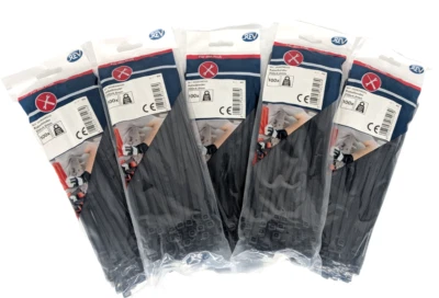 REV RITTER Kabelbinder 500 Stück 200x4,6mm Schwarz Kunststoff REV NEU K06