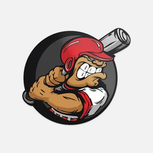 Baseball Batter Cartoon Helm Sport Vinyl Aufkleber Abziehbild - Bild 1 von 1