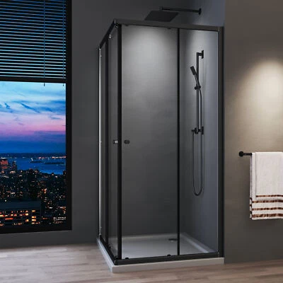 BD-BAODE Duschkabine 90x90 Schiebetür Eckeinstieg Duschabtrennung Dusche 90x80 Eckedusche