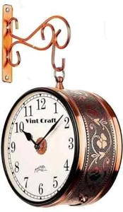 Double Sided 8" Wall Clock Antique Style Railway station Wall Decor Gift Home - Picture 1 of 4