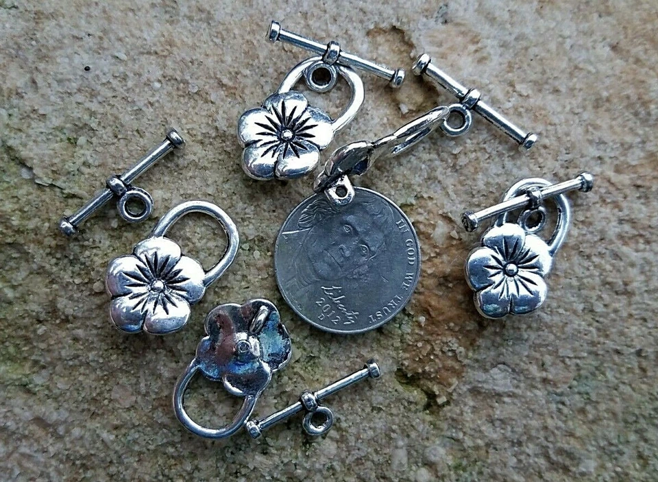 Pewter Flower Toggle Clasp - Image 1 of 1