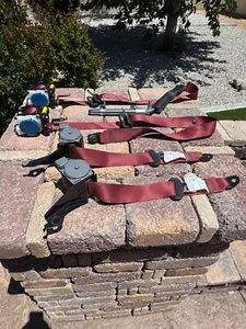 15-21 SUBARU WRX STI OEM SEAT BELT COMPLETE SET OF 4 RED SEATBELTS - Picture 1 of 4