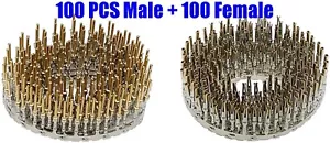 200 Pcs 100 Male + 100 Female Pin Crimp For D-Sub Connector Socket Plug Assembly - Picture 1 of 3