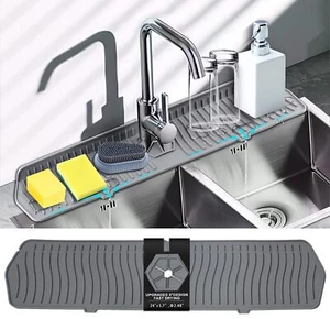 Kitchen Faucet Sink Splash Guard, 24" x 5.6'' Upgrade Silicone Faucet Water C... - Picture 1 of 8
