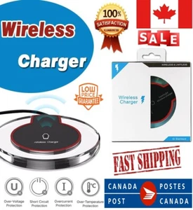 QI CHARGEUR SANS FIL CHARGEUR PAD POUR IPHONE 11 12 X XS SAMSUNG S10 S20 S21 S22 - Photo 1 sur 11
