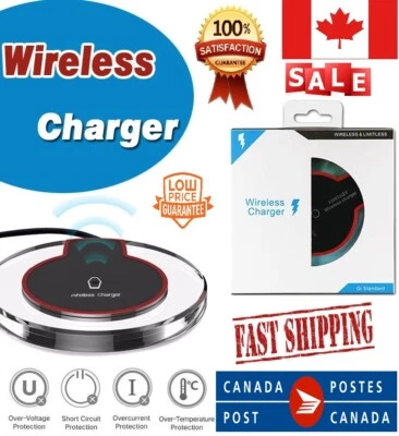 CARGADOR INALÁMBRICO QI ALMOHADILLA DE CARGA PARA iPHONE 11 12 X XS SAMSUNG S10 S20 S21 S22 Foto 1 de 4