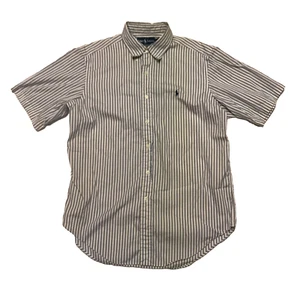 Camisa Ralph Lauren Calce Clásico Rayas Manga Corta Abotonada Para Hombre Grande - Imagen 1 de 4