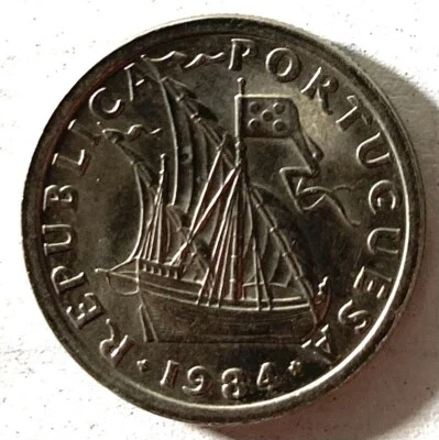 1984  Foreign Coins 2.50 ESCUDOS Portugal  AU Nice !  Clear! - Image 1 of 4