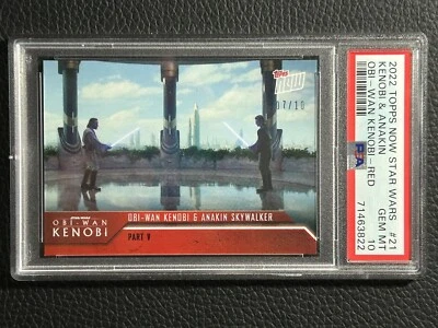 2022 Topps Now Star Wars Obi-Wan Kenobi RED Parallel /10 GEM MT PSA 10 - Pop 1 - Image 1 of 2