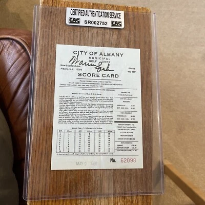 Warren Spahn SIGNED Albany Municipal NY Golf Course Score Card  CAS Braves HOF - Image 1 of 4