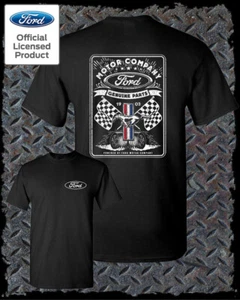 Camiseta Ford Estilo Vintage 1903 Banderas de Carreras/Mustang con Licencia Oficial 2 Caras - Imagen 1 de 8