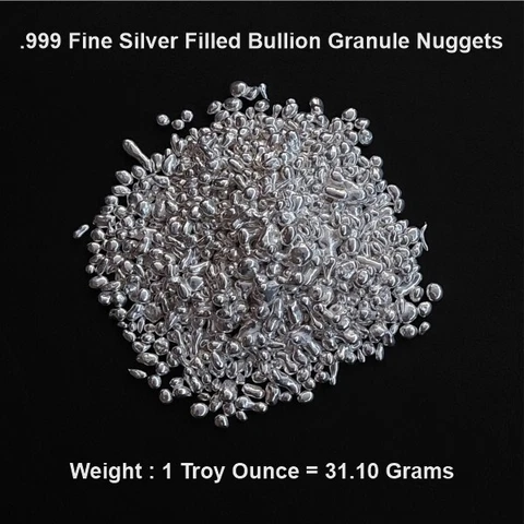1 Troy Oz Fine .999 Silver Filled Bullion Granule Refined Jewelry Recovery 31.1g Cover