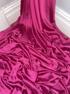 1 meter hot pink silky lightweight charmeuse satin dress fabric 58” wide - Picture 1 of 4