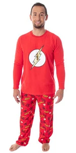 DC Comics Mens The Flash Superhero Fleece Shirt And Pant 2 PC Paja - Picture 1 of 1