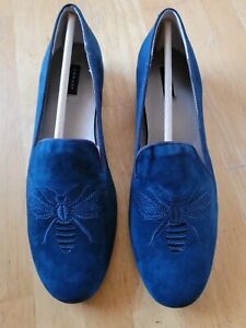 Array Women's Queen Bee Navy Blue Suede Slip On Loafer Shoe New