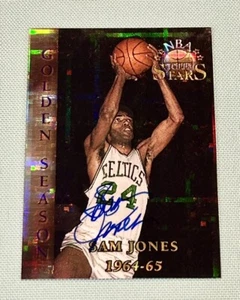 Sam Jones 1996 Topps Stars Golden Season rifrattore atomico autografo firmato TTM - Foto 1 di 3