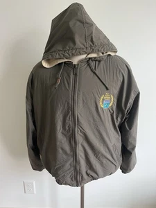 VTG BASS Fishing Coat Jacket Mens XL Anglers Sportsman Society Gray 90s Hood - Picture 1 of 5