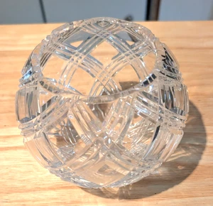 vintage cut glass rose bowl vase/candle holder lead crystal - Picture 1 of 5