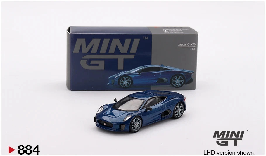Mini GT MGT00884LHD Jaguar C-X75 Blue Die Cast 1/64 - Immagine 1 di 3