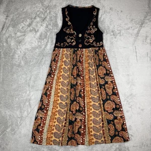 Vtg 90s JAMIE BROOKE Medium Sleeveless Midi Dress Paisley No Tag - Picture 1 of 7