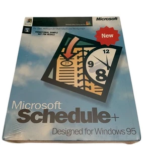 Microsoft Schedule + Plus ~ Conçu pour Windows 95 ~ disquette 3,5 pouces neuve scellée - Photo 1/4