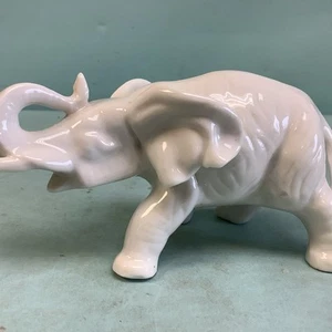 White Ceramic Elephant by Accent Plus 6”L X 3”H X 3”W - Picture 1 of 7
