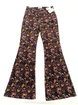 NWT Wrangler High Rise Fierce Flare Floral Corduroy Pants 10x32 Hippie Bohemian - Image 1 of 4