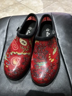 Sloggers Shoes Waterproof Slip-On Gardening Clogs Red  Women's Sz 8 - Image 1 of 4