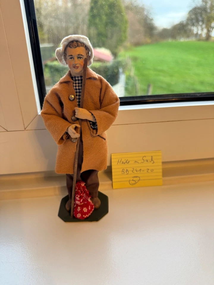 Lang  Oberammergau Krippenfigur BB 20 Hirte m Sack bewegliche Glieder -bekleidet - Bild 1 von 1