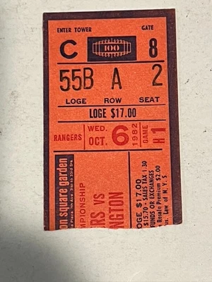 Scott Stevens NHL Debut/1st Goal Ticket Stub New Jersey Devils Capitals 10/6/82 - Image 1 of 2
