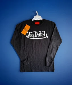 T-shirt uomo Von Dutch occhio volante pesante manica lunga taglia small 18x28 nuova con etichetta - Foto 1 di 3