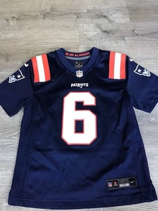Nike CHRISTIAN GONZALEZ YOUTH NEW ENGLAND PATRIOTS Blue NFL Game Jersey Medium - Picture 1 of 6