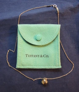 Collana con ciondolo pepita Elsa Peretti in argento sterling 925 tono oro TIFFANY & CO - Foto 1 di 10