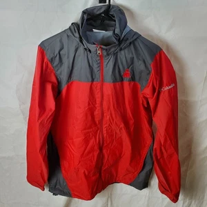 Columbia Jacket Mens S Red Glennaker Lake Full Zip Hooded Ironman Triathlon  - Picture 1 of 11
