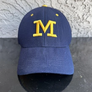 Michigan Wolverines Hat Cap Fitted Mens 7 5/8 Navy Yellow NCAA Baseball College - Picture 1 of 7