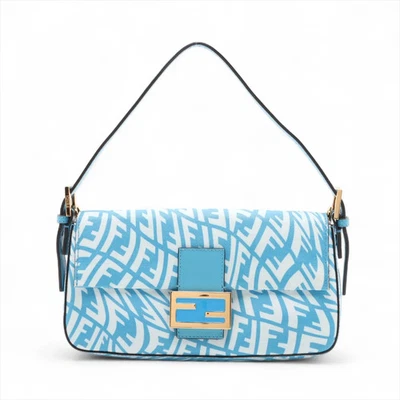 Bolso de hombro Fendi Baguette 1997 Mamma Baguette PVCx cuero azul 8BR792 Foto 1 de 4