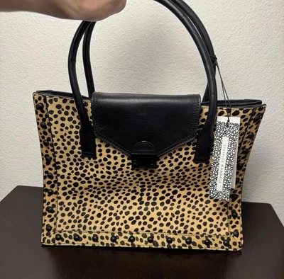 Bolso de Mano Loeffler Randall Mujer Talla Única Guepardo Negro Cuero de Becerro Tachonado Foto 1 de 4