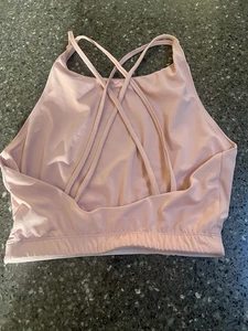 Basin + Range Blush Strappy Sports Athletic Bra Top Size M Yoga Gym Running EUC  - Picture 1 of 3