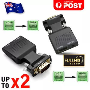 HDMI to VGA Male Female Video Adapter Cable Converter with Audio HD 1080P - Picture 1 of 3