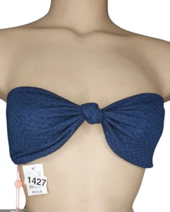 MinkPink Womens Indigo Fortunate Knot Bandeau  Swim Bikini Top Size M NWT - Picture 1 of 8