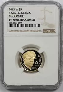 2013-W 5 Star General MacArthur NGC PF 70 Ultra Cameo Gold Modern Commemorative - Picture 1 of 4