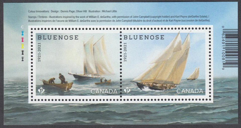 Canada - #3293 Bluenose 100th Anniversary Souvenir Sheet - MNH - Image 1 of 1