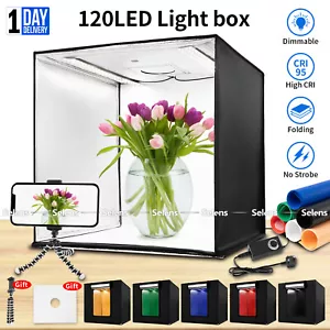 24" Large Photo Studio LED Light Tent Cube Soft Box Portable Photography 60x60cm - Picture 1 of 12
