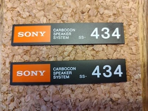 SONY SS-434 front speaker badge/ logo / emblem Pair / Very good condition - Picture 1 of 2